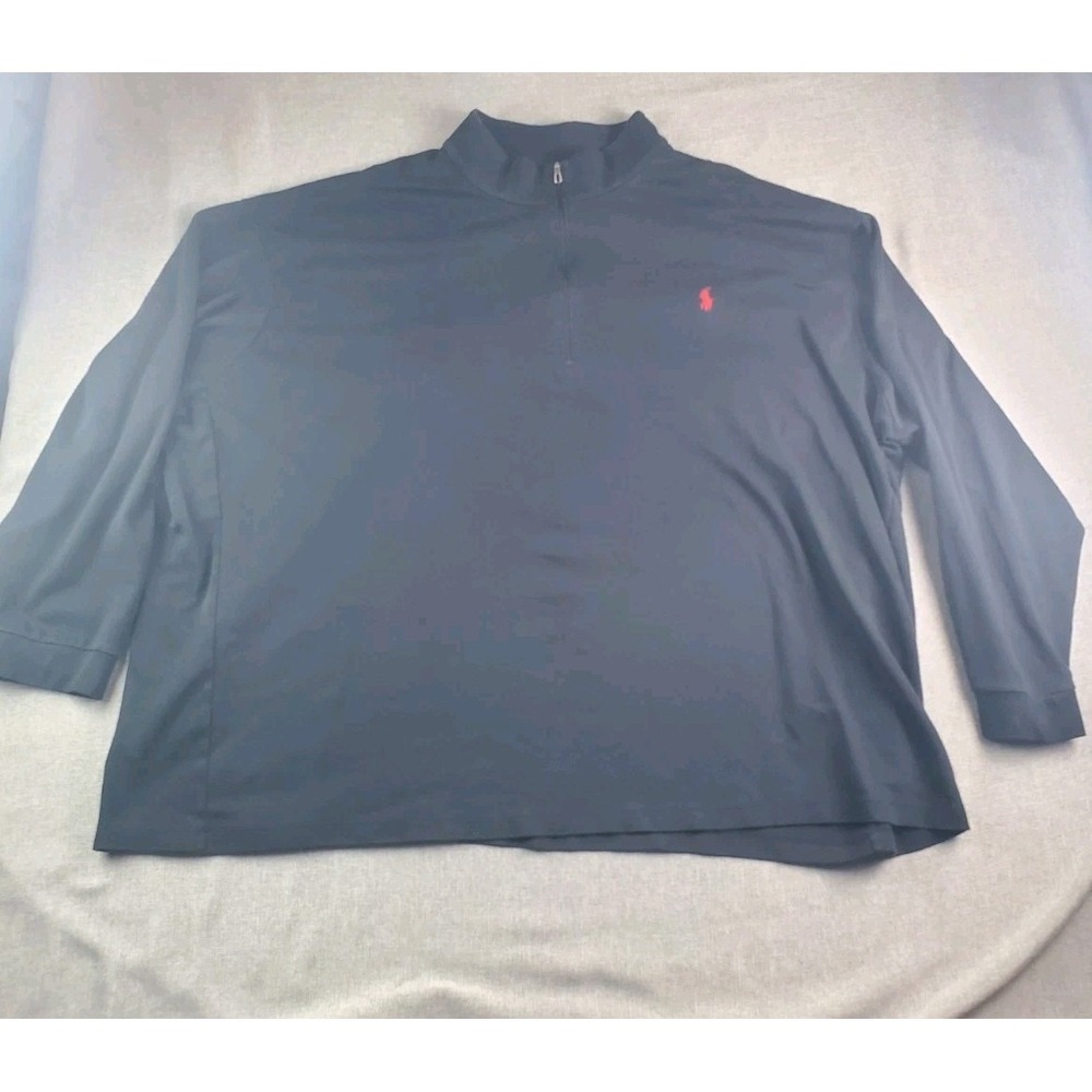 Polo Ralph Lauren 5XB Pullover 1/4 Zip Sweatshirt Mens 5XB Big Black